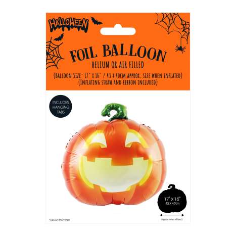 Halloween Foil Balloon (17" x 16") - Pumpkin