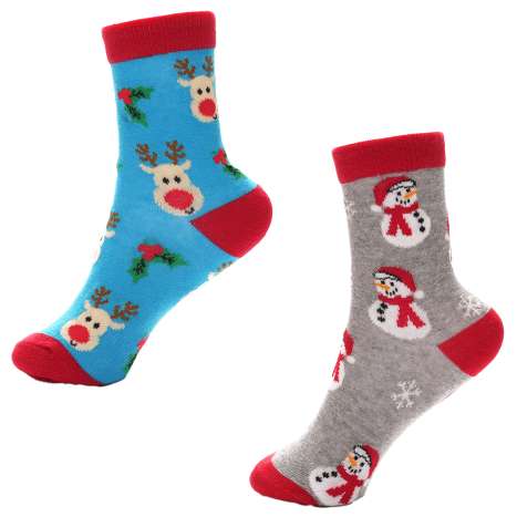 Kids Cotton Rich Christmas Socks (Size: 9-12) - Assorted Designs