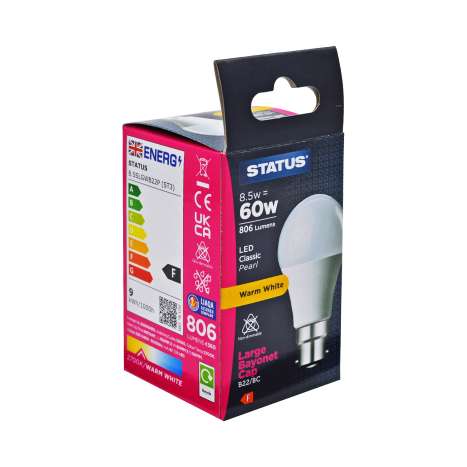 Status LED Classic Light Bulb (8.5w=60w) Bayonet (B22)