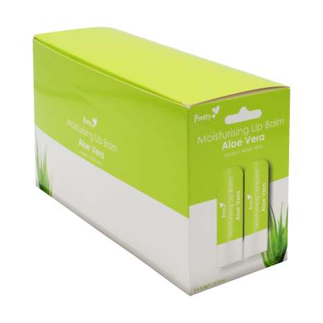 Pretty Moisturising Lip Balm 2 Pack - Aloe Vera