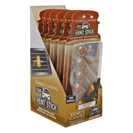 Yankee Candle Vent Stick Air Freshener 4 Pack - Leather