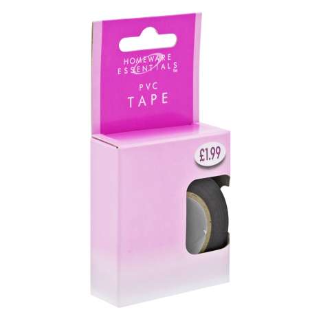 Homeware Essentials Black PVC Tape 19mm x 10M (HE16)