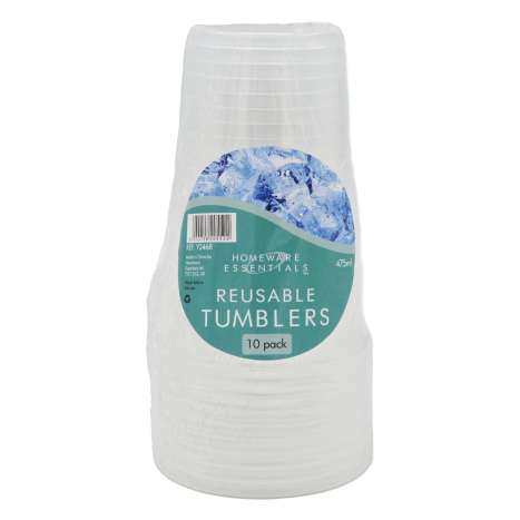 Homeware Essentials Reusable Tumblers (475ml) 10 Pack