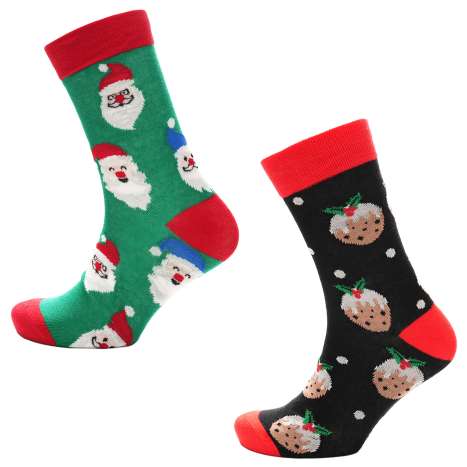 Men's Cotton Rich Christmas Socks (Size: 6-11) - Assorted Designs