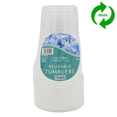 Homeware Essentials Reusable Tumblers (475ml) 10 Pack