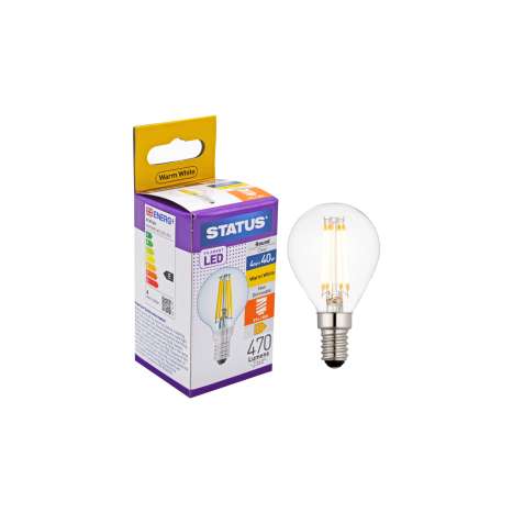 Status Filament LED 4w=40w Round Golf Ball Small Screw Cap Light Bulb