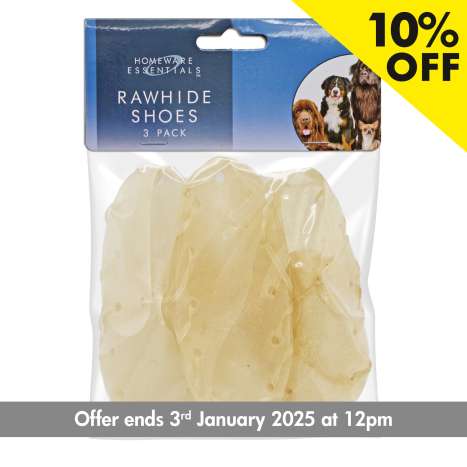 Homeware Essentials Rawhide Shoes (Approx 45g/12cm) 3 Pack