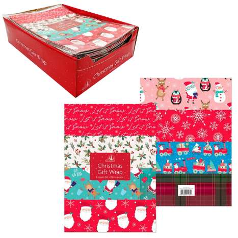 Christmas Gift Wrap (50cm x 70cm) - 8 Sheets