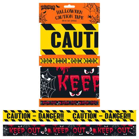 Halloween Tape Decoration (3M) - Caution / Keep Out