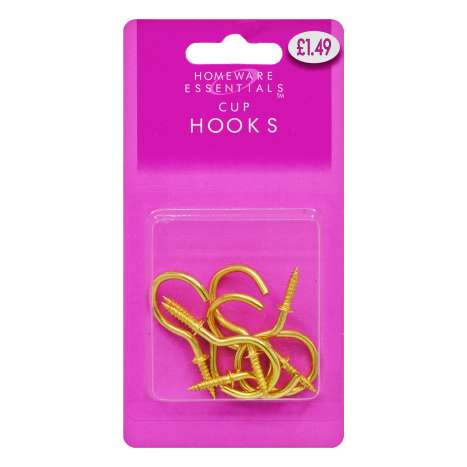 Homeware Essentials Cup Hooks 7 Pack (HE28)