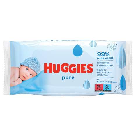 Huggies Pure Fragrance Free Baby Wipes (56 Pack)