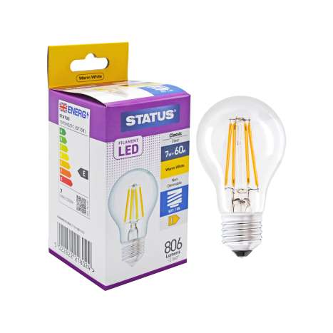 Status Filament LED Classic Light Bulb (7w=60w) Large Screw (E27)