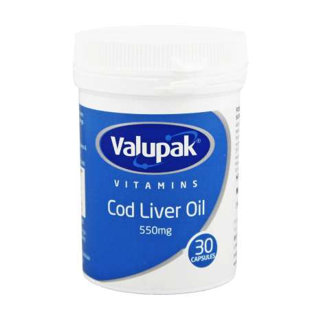 Valupak Cod Liver Oil (550mg) Capsules 30 Pack