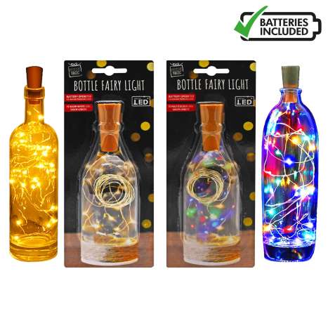 LED Bottle Fairy Lights (140cm) - Warm White / Multi-Coloured