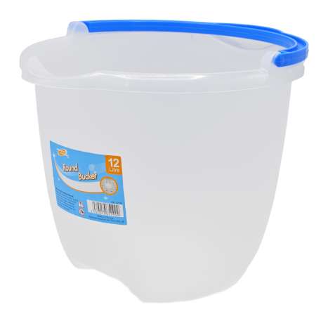 Homeware Essentials Clear Round Bucket (12L)