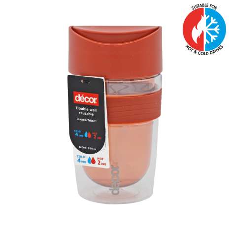 Décor Tritan Reusable Travel Cup (340ml) - Red