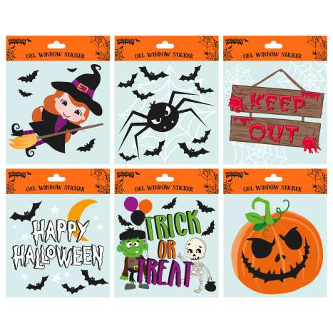 Halloween Gel Window Stickers (18cm) - Assorted