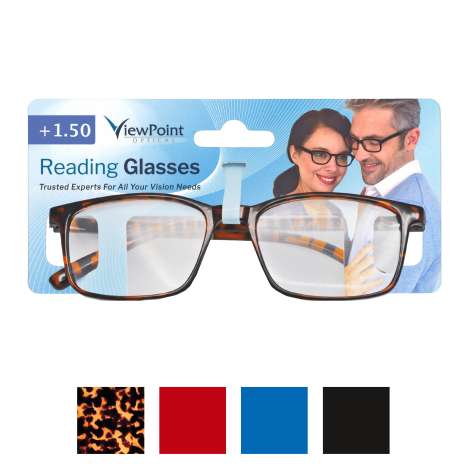 ViewPoint Optical Unisex Reading Glasses +1.50 - Assorted Colours