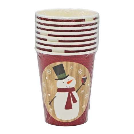 Paper Cups (8oz) 8 Pack - Let It Snow