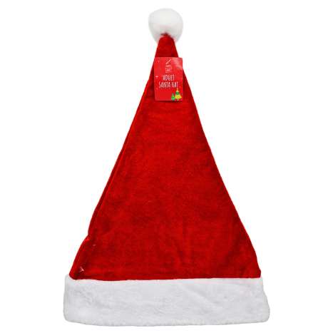 Santa Hat Velvet with Plush Trim (30cm x 44cm) - Adult