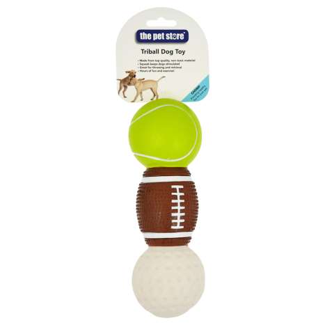 The Pet Store Tri-Ball Dumbbell Squeaky Toy