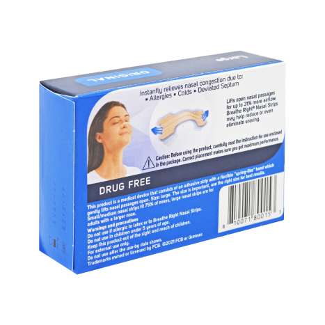 Breathe Right Nasal Strips Original (30 Pack) - Large