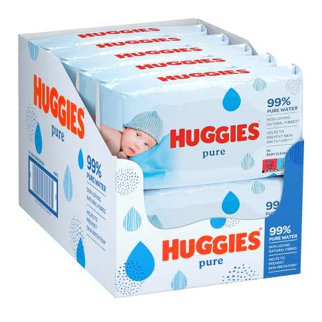 Huggies Pure Fragrance Free Baby Wipes (56 Pack)