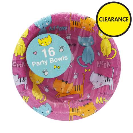 Kitten Design Party Paper Bowls (7") 16 Pack