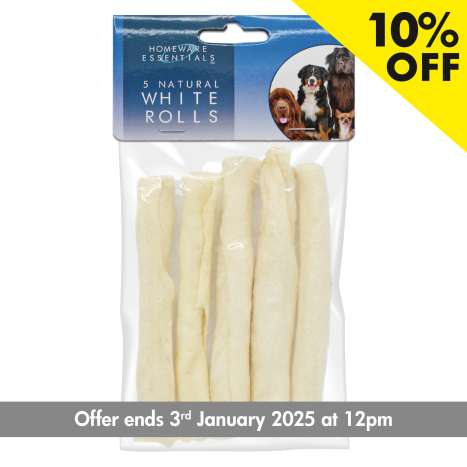 Homeware Essentials Natural White Rolls (Approx 60g/12cm) 5 Pack