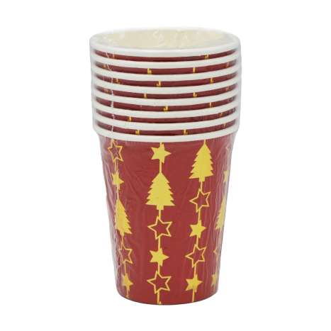 Paper Cups (8oz) 8 Pack - Dazzling Christmas