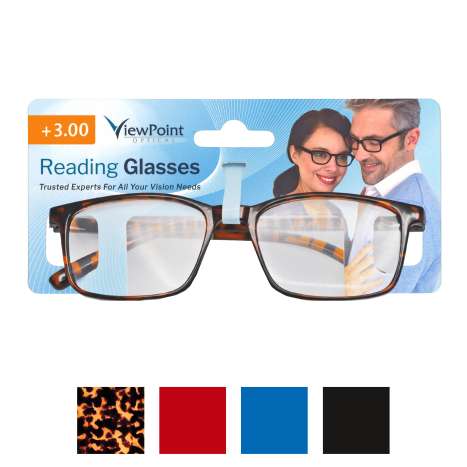 ViewPoint Optical Unisex Reading Glasses +3.00 - Assorted Colours