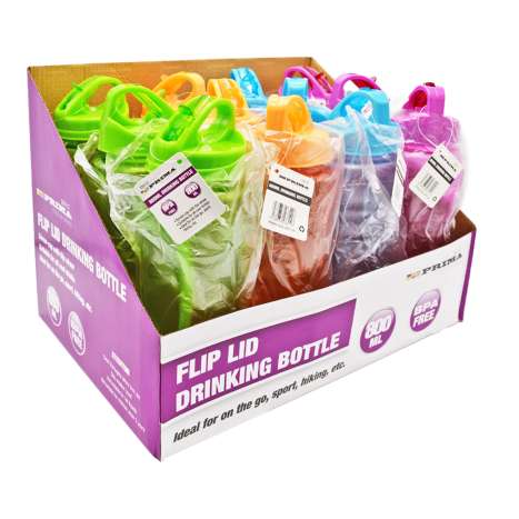 Prima Flip Lid Drinking Bottle (800ml) - Assorted Colours