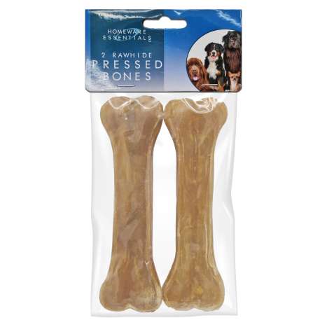 Homeware Essentials Rawhide Pressed Bones (Approx 140g/15cm) 2 Pack