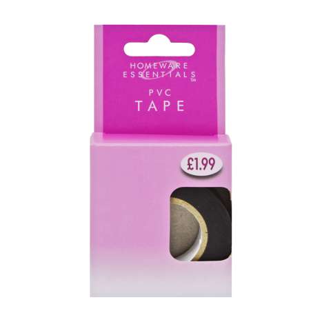 Homeware Essentials Black PVC Tape 19mm x 10M (HE16)