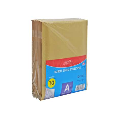 Homeware Essentials Bubble Lined Manilla Envelopes (100mm x 165mm) - Size A