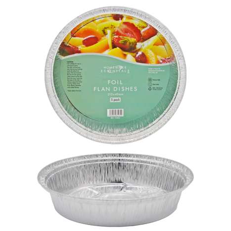 Homeware Essentials Large Foil Flan Dishes (21.5cm) 5 Pack