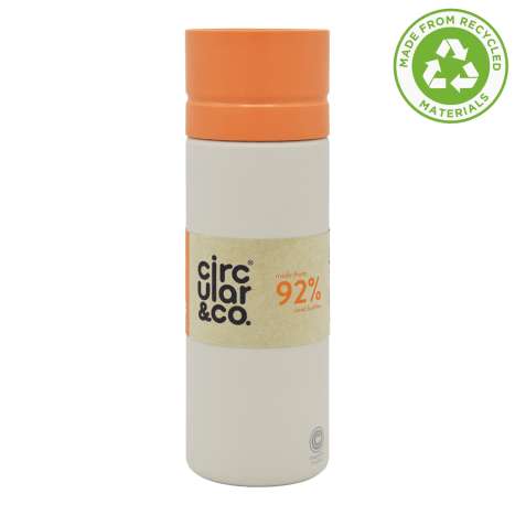 Circular&Co. Reusable Water Bottle (600ml) - Orange/Chalk