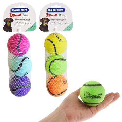 The Pet Store Squeaky Tennis Balls 3 Pack