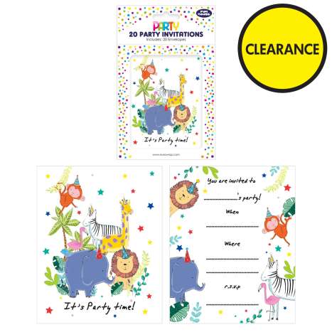 Party Invitations 20 Pack - Jungle