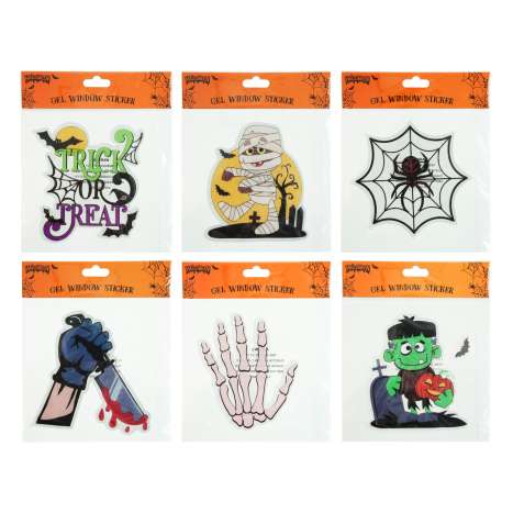 Halloween Gel Window Stickers (18cm) - Assorted