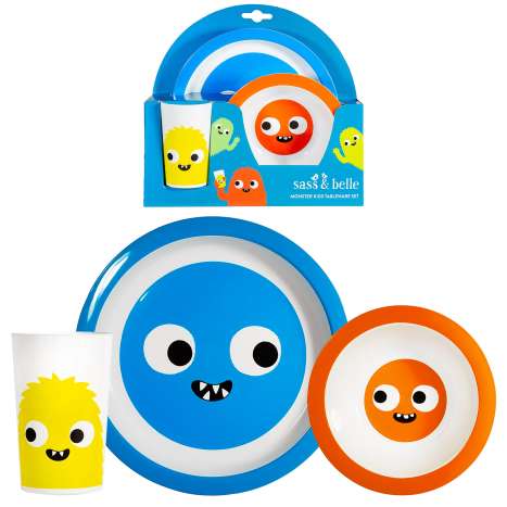 Sass & Belle Kids Monster Tableware Set