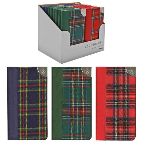 2025 Slimline Diary (Assorted Colours) - Tartan