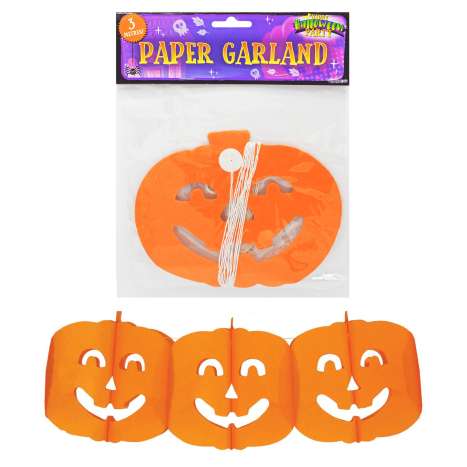 Halloween Paper Garland Decoration (3M) - Pumpkin