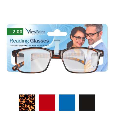 ViewPoint Optical Unisex Reading Glasses +2.00 - Assorted Colours