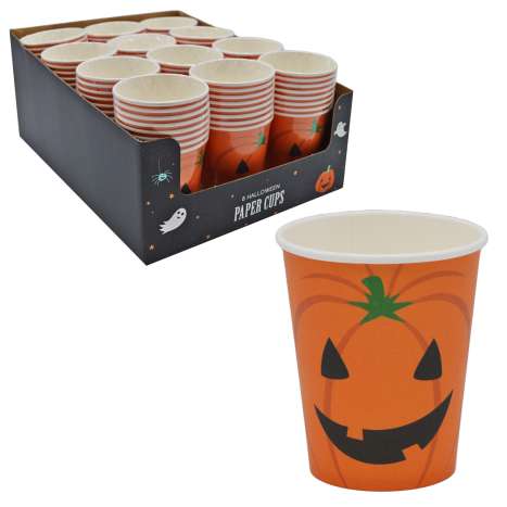 Pumpkin Paper Cups (7cm) 8 Pack