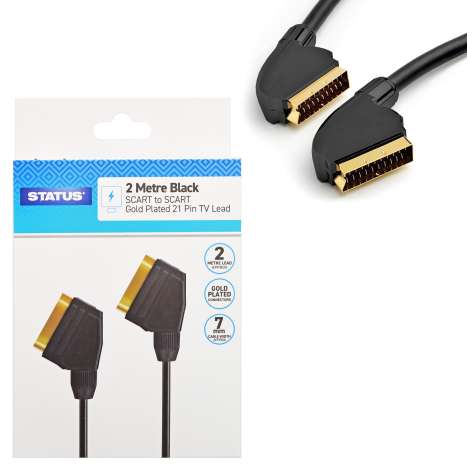 Status Gold Plated Scart Lead (2M)