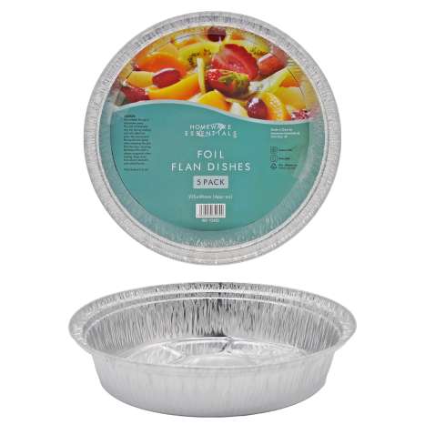 Homeware Essentials Large Foil Flan Dishes (21.5cm) 5 Pack